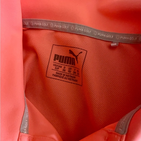 Puma Golf Fitted Athletic Polo Bright Orange Color Size S - Picture 4 of 4
